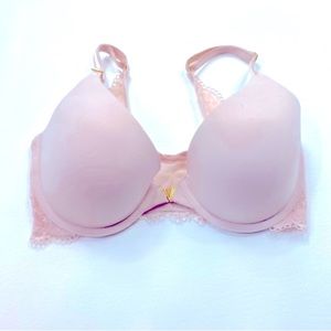NEW Victoria’s Secret Front Clasp Pink Lace Racerback Underwire Bra 32DD